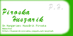 piroska huszarik business card